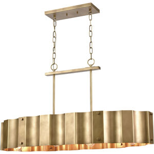 Clausten 4 Light 37 inch Brass Linear Chandelier Ceiling Light