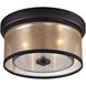 Diffusion 2 Light 13 inch Oil Rubbed Bronze Flush Mount Ceiling Light