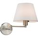 Avenal 11 inch 75 watt Brushed Nickel Swingarm Sconce Wall Light in Standard