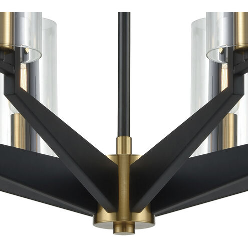 Blakeslee 8 Light 33 inch Matte Black with Satin Brass Chandelier Ceiling Light