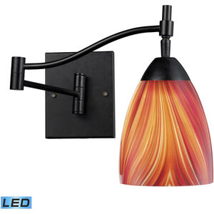 Celina 22 inch 9.5 watt Dark Rust Swingarm Sconce Wall Light in Multi Glass, LED