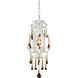 Opulence 1 Light 8 inch Antique White Mini Pendant Ceiling Light in Amber Crystal