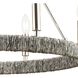 Abaca 6 Light 27 inch Polished Nickel with Gray Abaca Chandelier Ceiling Light