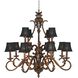Marbella 12 Light 40 inch Antique Bronze with Black Chandelier Ceiling Light