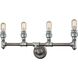 Cast Iron Pipe 4 Light 28 inch Weathered Zinc with Zinc Vanity Light Wall Light