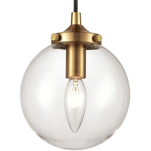 Boudreaux 1 Light 6 inch Antique Gold with Matte Black Mini Pendant Ceiling Light