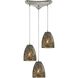 Fissure 3 Light 10 inch Satin Nickel Mini Pendant Ceiling Light