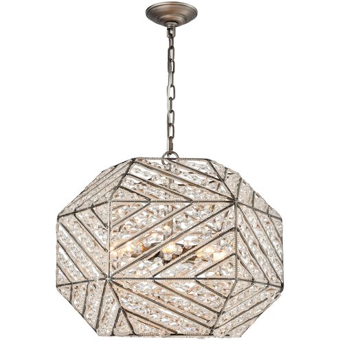 Constructs 8 Light 20 inch Weathered Zinc Chandelier Ceiling Light in Incandescent