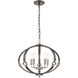 Armstrong Grove 5 Light 20 inch Espresso with Satin Nickel Chandelier Ceiling Light