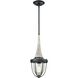 Sturgis 1 Light 7 inch Silvered Graphite with Clear and Gray Mini Pendant Ceiling Light