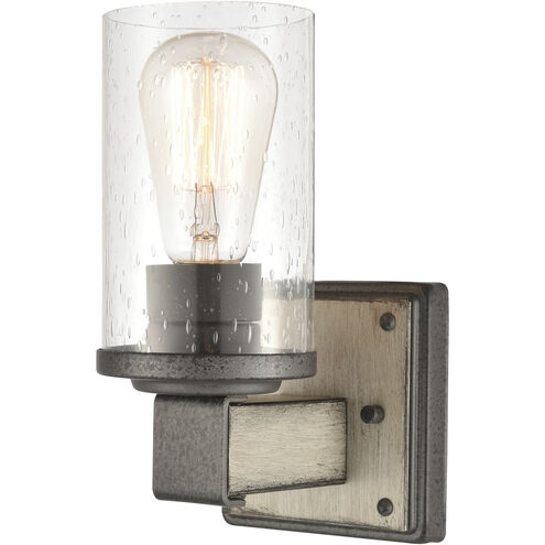 Crenshaw 1 Light 6 inch Anvil Iron with Distressed Antiqued Gray Vanity Light Wall Light