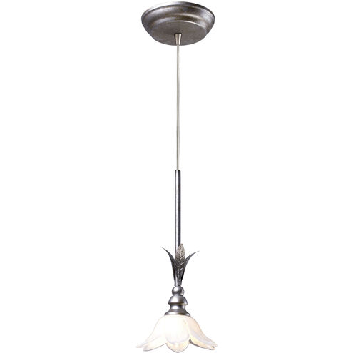 Balini 1 Light 5 inch Antique Silver with White Pendant Ceiling Light