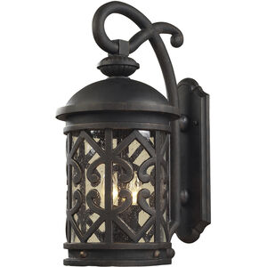 Tuscany Coast 2 Light 18 inch Weathered Charcoal Outdoor Sconce