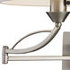 Elysburg 24 inch 150 watt Satin Nickel Swingarm Sconce Wall Light in Incandescent