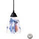 Classico 1 Light 5 inch Dark Rust Mini Pendant Ceiling Light in Mountain Glass