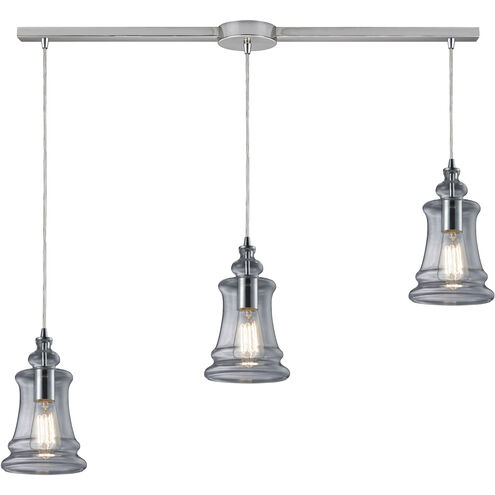 Menlow Park 3 Light 6 inch Polished Chrome with Smoke Multi Pendant Ceiling Light