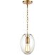 Ellipsa 1 Light 7 inch Satin Brass Mini Pendant Ceiling Light