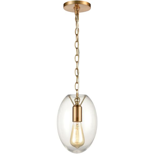 Ellipsa 1 Light 7 inch Satin Brass Mini Pendant Ceiling Light