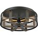 Woodbridge 3 Light 17 inch Matte Black with Weathered Oak Flush Mount Ceiling Light