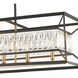 Starlight 6 Light 42 inch Charcoal with Satin Brass Linear Chandelier Ceiling Light