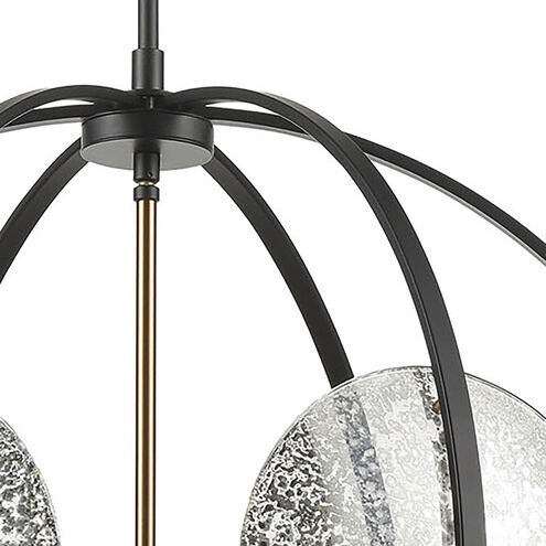 Oriah 6 Light 28 inch Matte Black with Satin Brass Chandelier Ceiling Light