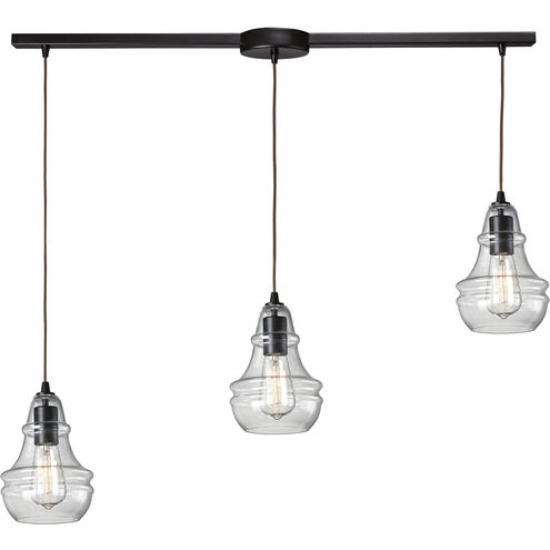 Menlow Park 3 Light 36 inch Oil Rubbed Bronze Multi Pendant Ceiling Light