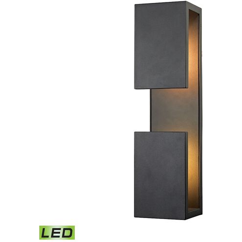 Pierre LED 19 inch Textured Matte Black Outdoor Sconce
