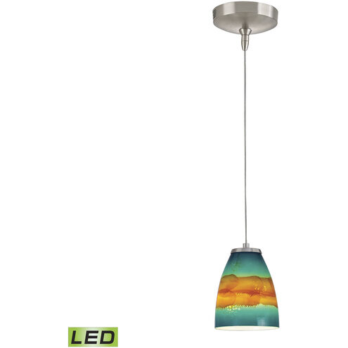 Low Voltage LED 5 inch Brushed Nickel Mini Pendant Ceiling Light in Aqua Sunrise