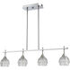 Kersey 4 Light 34 inch Polished Chrome Linear Chandelier Ceiling Light