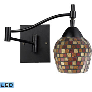 Celina LED 10 inch Dark Rust Sconce Wall Light in Multi Mosaic Glass
