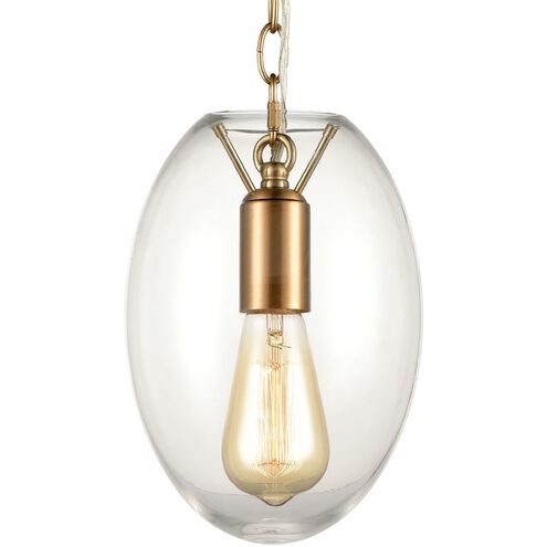 Ellipsa 1 Light 7 inch Satin Brass Mini Pendant Ceiling Light