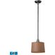 Insulator Glass LED 10 inch Weathered Zinc with Clear and Brown Mini Pendant Ceiling Light