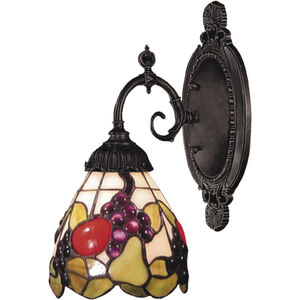 Mix-N-Match 1 Light 5 inch Tiffany Bronze Sconce Wall Light in Tiffany 19 Glass, Incandescent