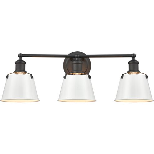 Holgate 3 Light 24 inch Charcoal with Enamel White Vanity Light Wall Light