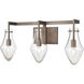 Culmination 3 Light 26 inch Weathered Zinc with Clear Vanity Light Wall Light