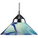 Refraction LED 7 inch Polished Chrome Multi Pendant Ceiling Light in Etched Clear, Configurable