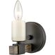 Stone Manor 1 Light 5 inch Matte Black with Aspen Vanity Light Wall Light