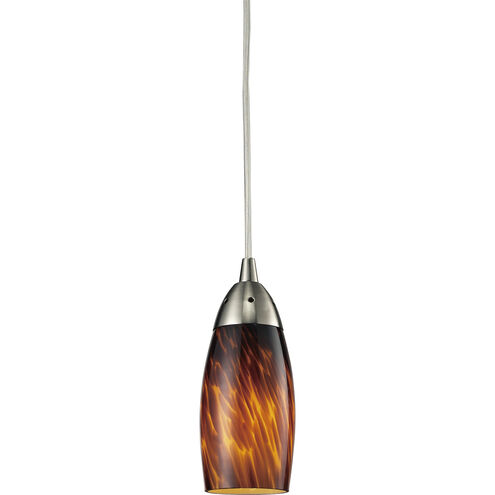 Milan 1 Light 3 inch Satin Nickel with Espresso Mini Pendant Ceiling Light in Incandescent