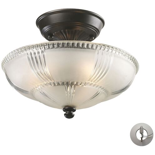 Restoration 3 Light 12 inch Oiled Bronze Semi Flush Mount Ceiling Light