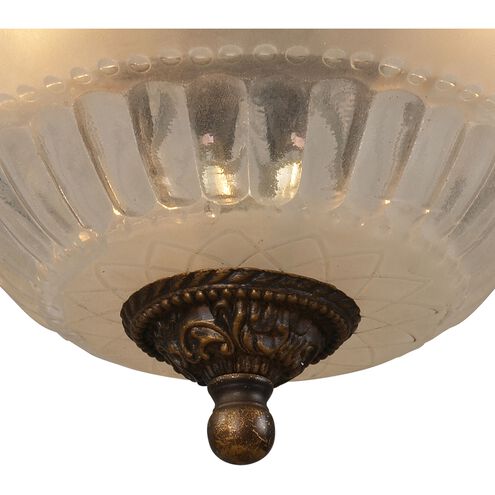 Restoration 3 Light 11 inch Golden Bronze Semi Flush Mount Ceiling Light
