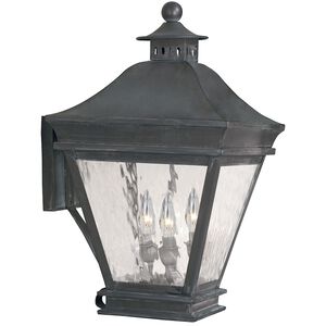 Landings 3 Light 20 inch Charcoal Outdoor Sconce