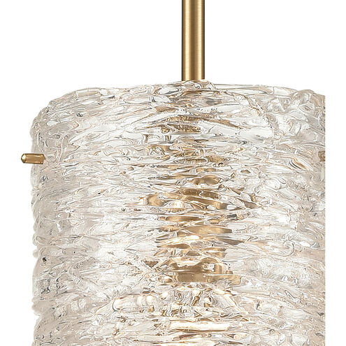 Chiseled Ice 1 Light 7 inch Satin Brass Mini Pendant Ceiling Light