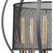 Ellicott 6 Light 24 inch Weathered Zinc with Satin Brass Chandelier Ceiling Light