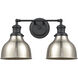 Haralson 2 Light 17 inch Charcoal with Satin Nickel Vanity Light Wall Light
