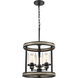 Beaufort 3 Light 14 inch Anvil Iron with Distressed Antiqued Gray Pendant Ceiling Light