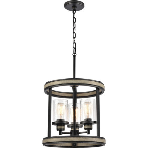 Beaufort 3 Light 14 inch Anvil Iron with Distressed Antiqued Gray Pendant Ceiling Light