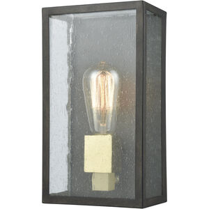 McKenzie 1 Light 11 inch Blackened Bronze with Brushed Brass Outdoor Sconce