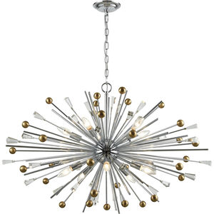 Williston 10 Light 39 inch Polished Chrome with Satin Brass Chandelier Ceiling Light