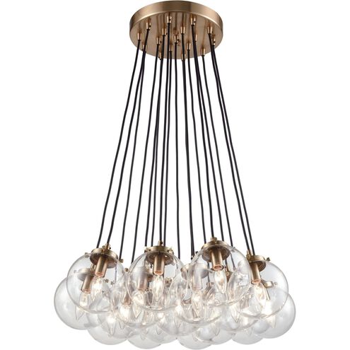 Boudreaux 17 Light 29 inch Matte Black with Antique Gold Chandelier Ceiling Light