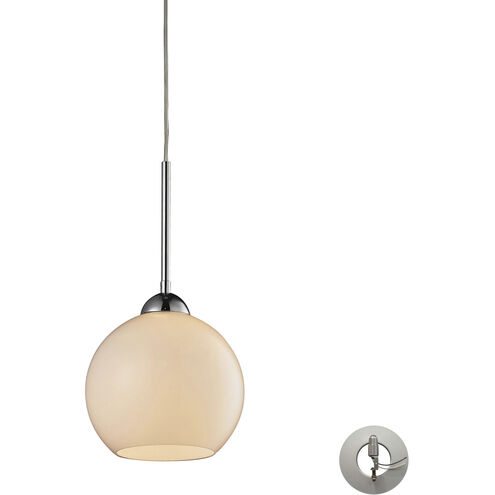 Cassandra 1 Light 8 inch Polished Chrome Mini Pendant Ceiling Light in White
